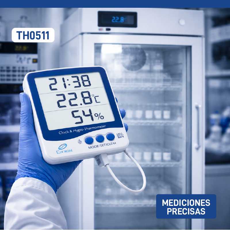 Termohigrómetro con sonda externa y reloj - Imagen 3