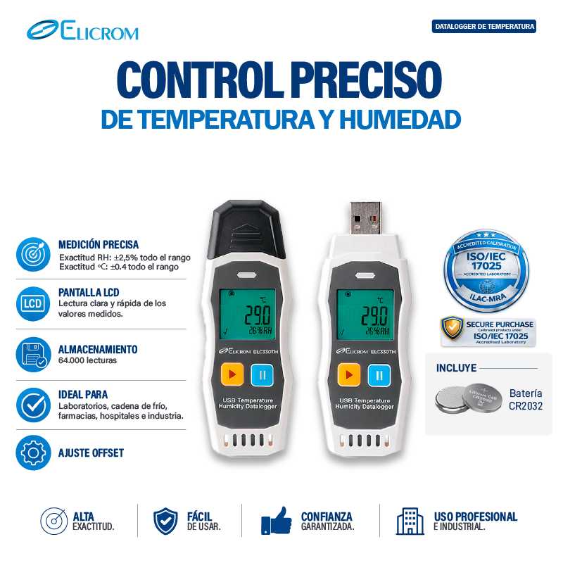 Datalogger con USB ELC330TH - Imagen 3