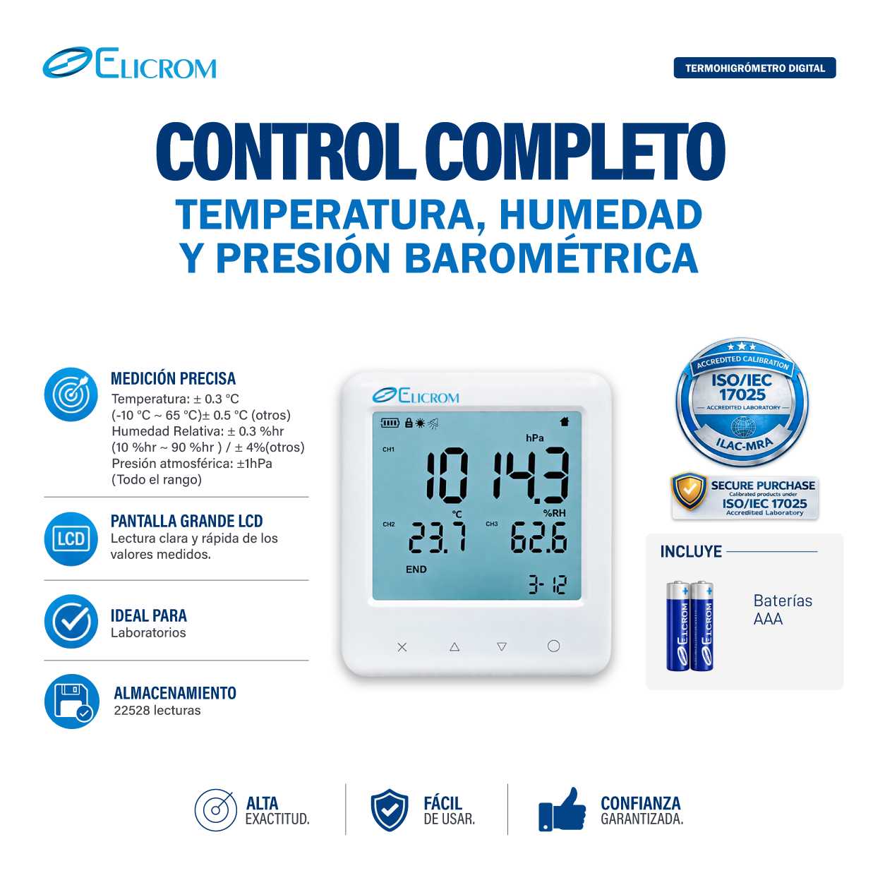 Barotermohigrómetro, termohigrómetro - ELICROM
