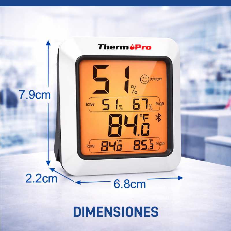 Termohigrómetro digital para interiores y monitor de humedad con bluetooth - ELICROM